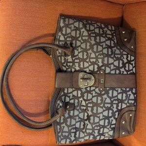 Vintage Y2K Etienne Aigner Signature Logo Print Large Shoulder Bag